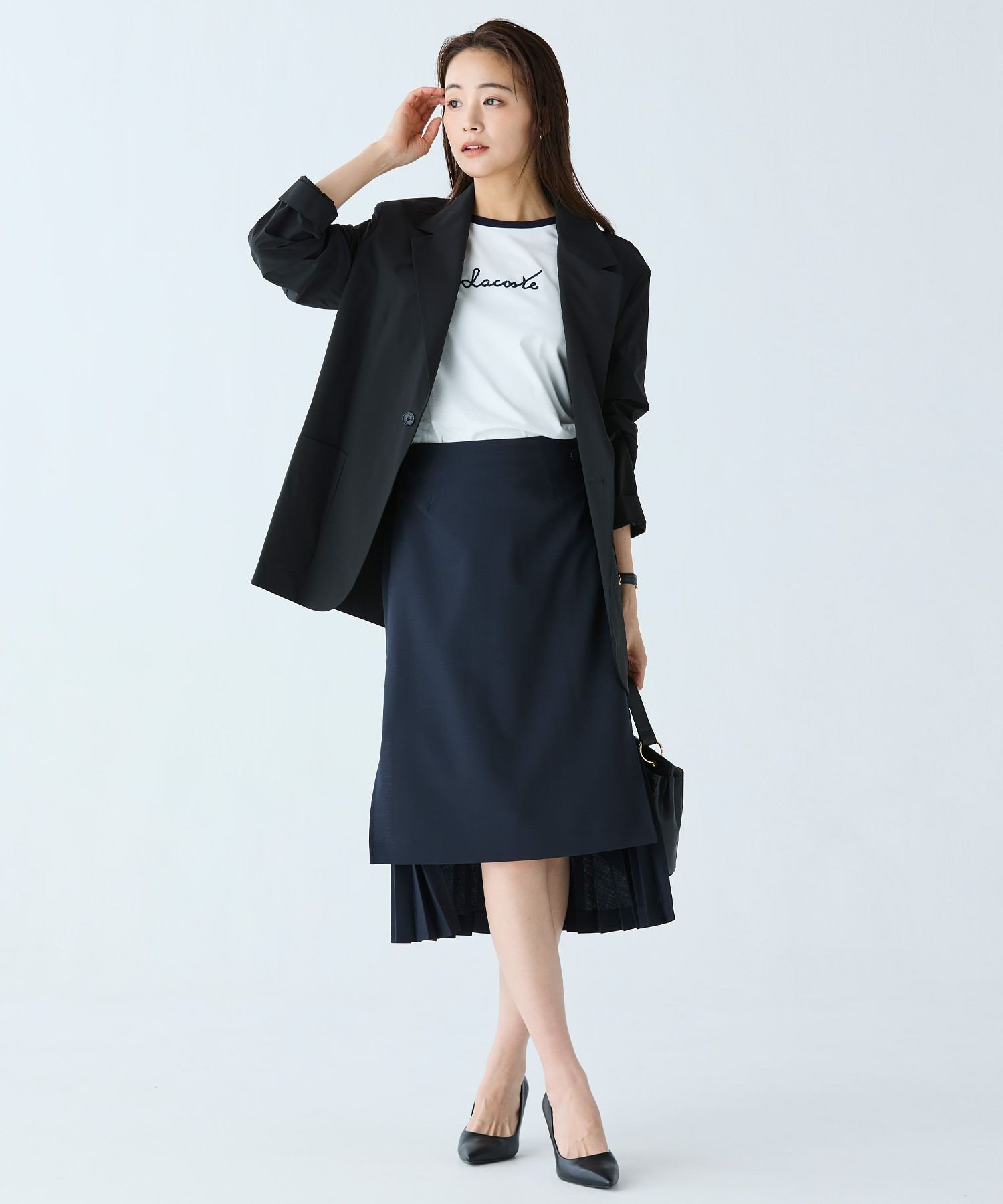 Юбка LACOSTE со складками Dark Navy — фото 3