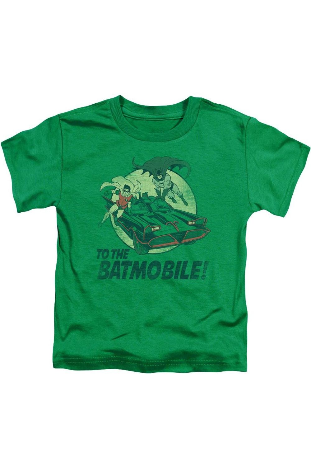 

Детская футболка с коротким рукавом "Бэтмен: Классический сериал К Бэтмобилю" Gildan, зеленый