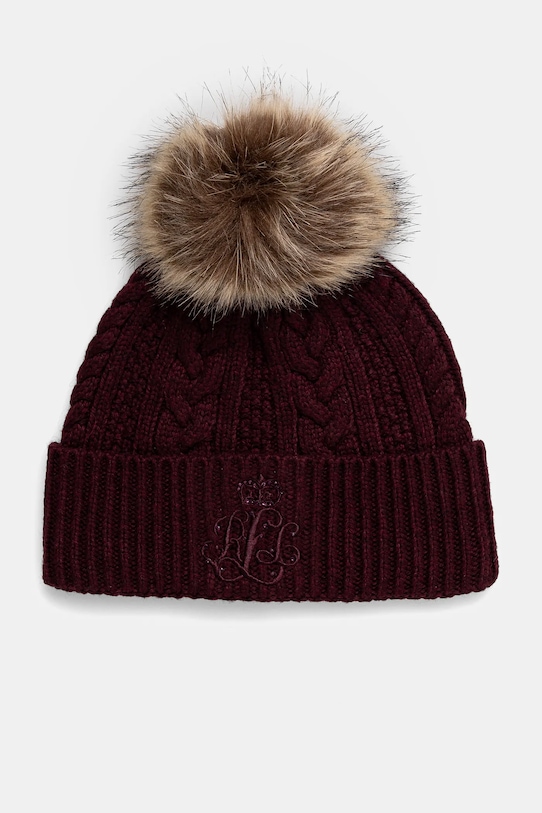 

Шапка с добавлением шерсти Lauren Ralph Lauren, бордовый