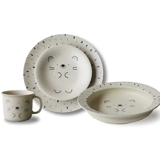 Детский набор посуды Mino Ware из 4 предметов "Ежик" для обеда и карри
