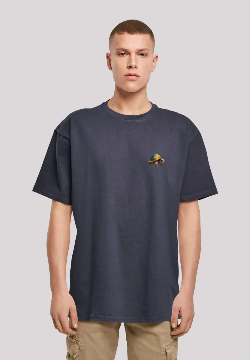 

F4NT4STIC Футболка "Rainbow Turtle OVERSIZE TEE", принт, цвет морской волны
