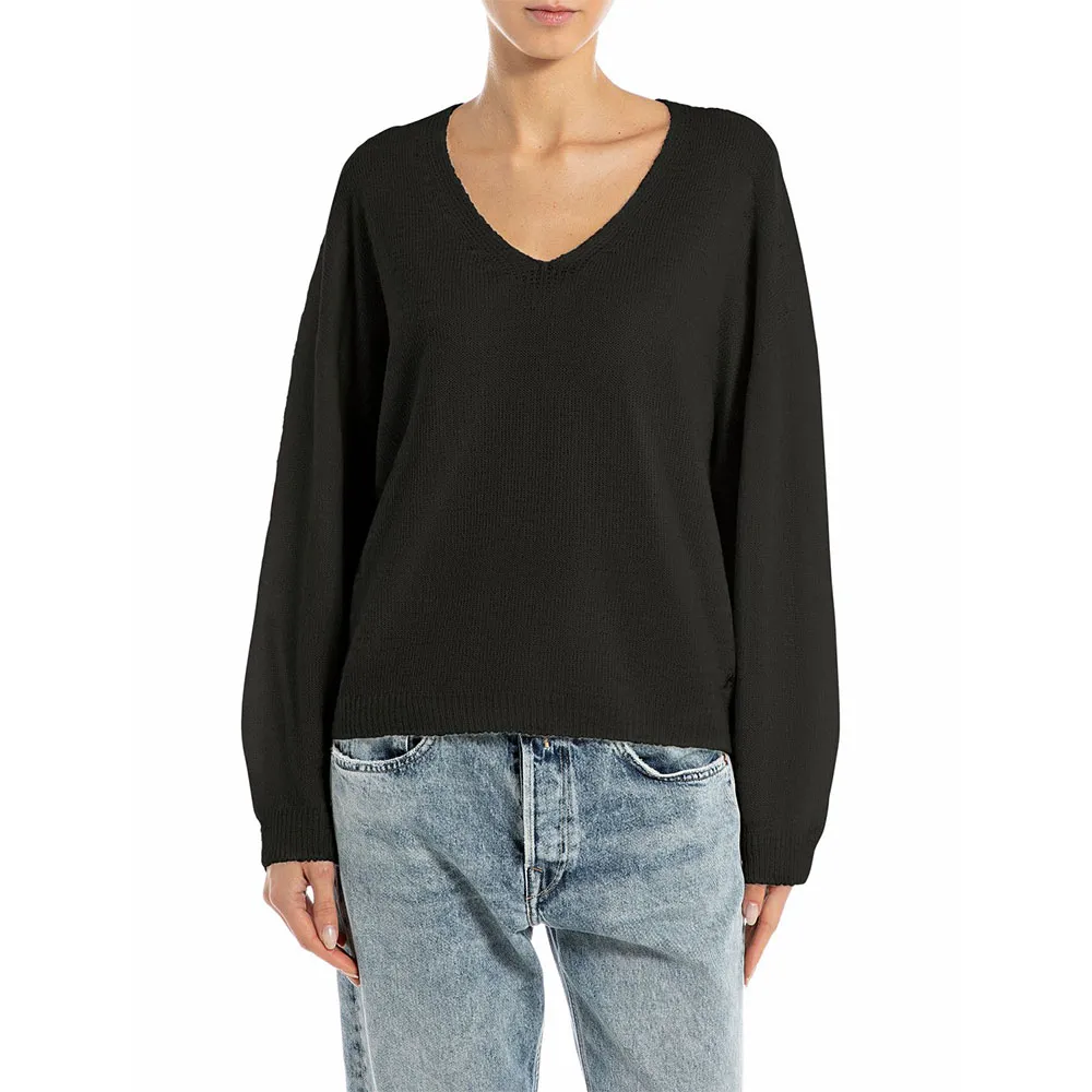 

Свитер Replay DK3910.000.G23918 v neck, черный