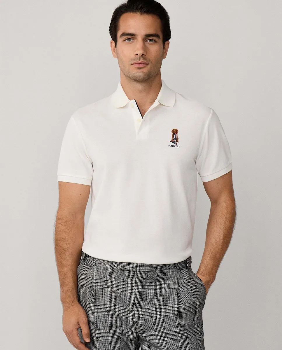 

Мужское поло Harry с коротким рукавом, классическая посадка Hackett, кремовый
