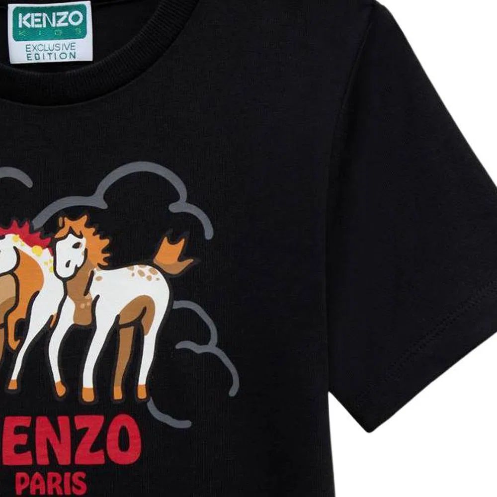 Детская футболка с круглым вырезом KENZO, Black — фото 4