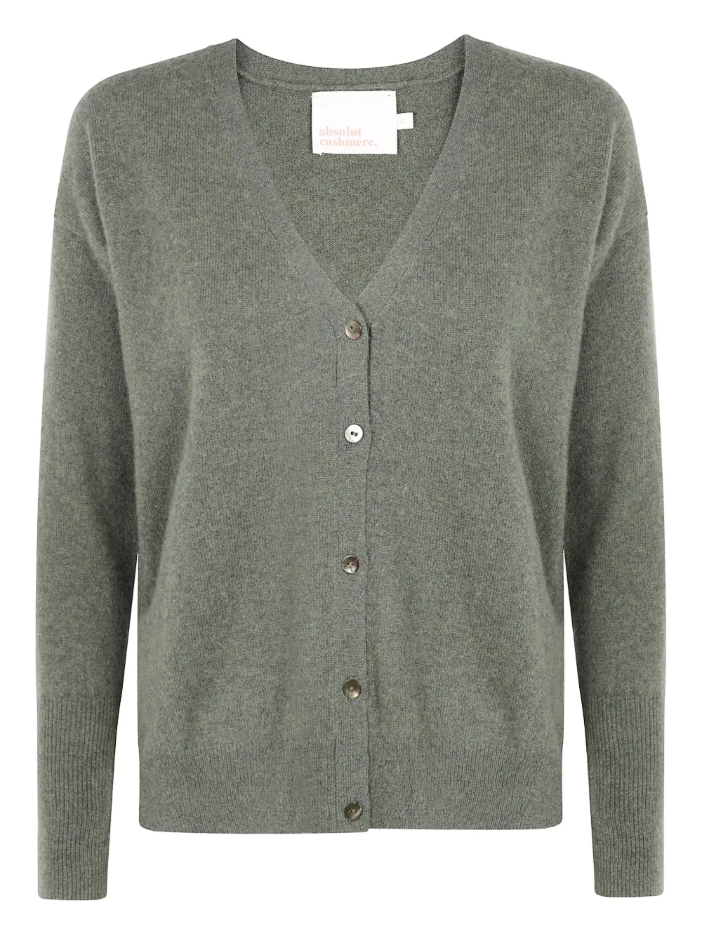 

Трикотаж с V-образным вырезом на пуговицах Absolut Cashmere, зеленый