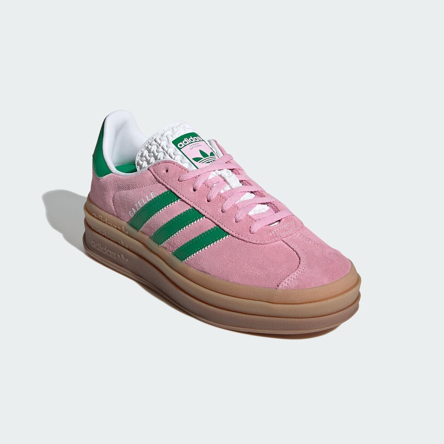 Кроссовки Adidas IE0420 GAZELLE BOLD, белый/зеленый/розовый — фото 2