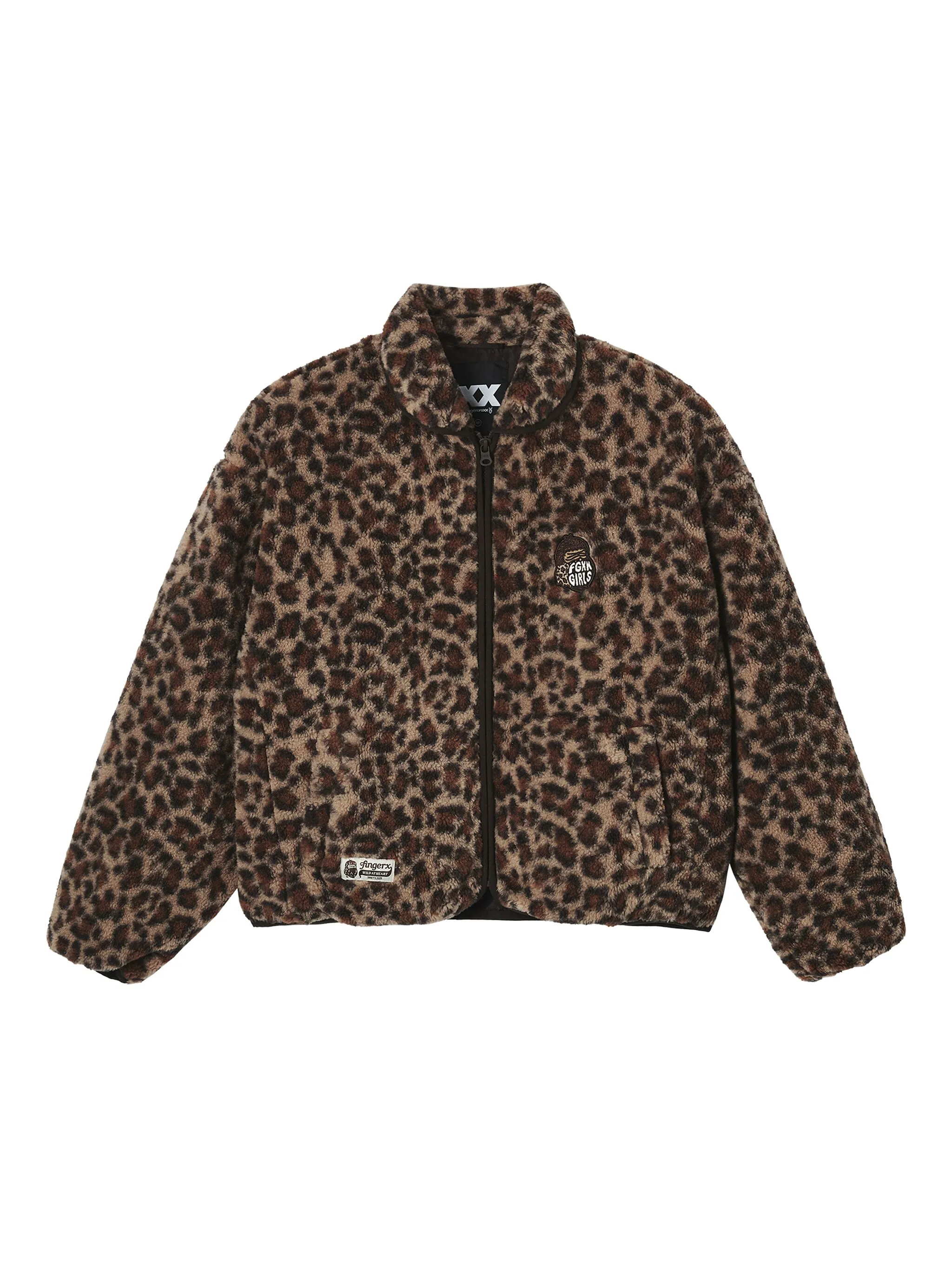 

Флисовая куртка с леопардовым принтом Fingercroxx, коричневый
