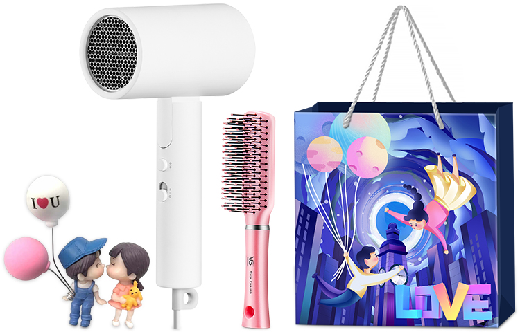 

Фен для волос Mi, White with styling comb + confession balloon ornament + Tanabata gift bag