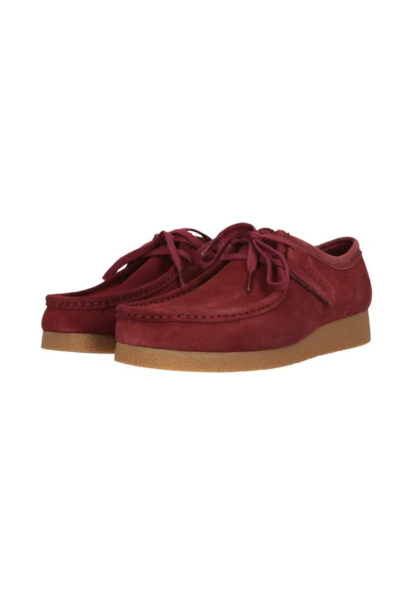 Повседневные кроссовки wallabee на шнуровке Clarks, Burgundy — фото 2