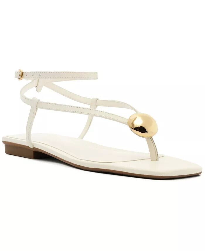 Женские сандалии Zuri Square Toe Flat Arezzo, белый