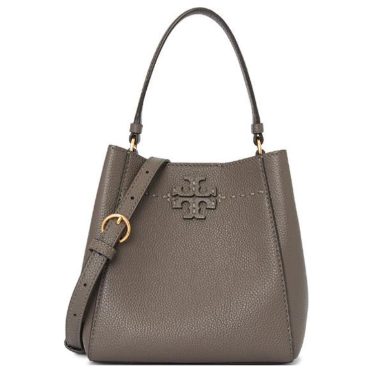 

TORY BURCH Сумка-ведро из кожи Макгроу Переносная сумка через плечо Женская наплечная сумка Трампетс слоновой кости