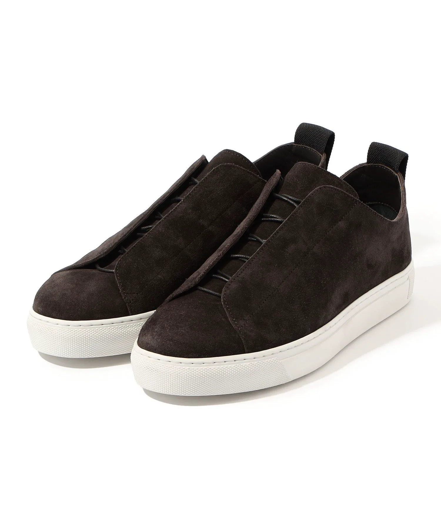 Замшевые кроссовки на шнуровке SMCAS8210 James Perse, 48 Dark Brown