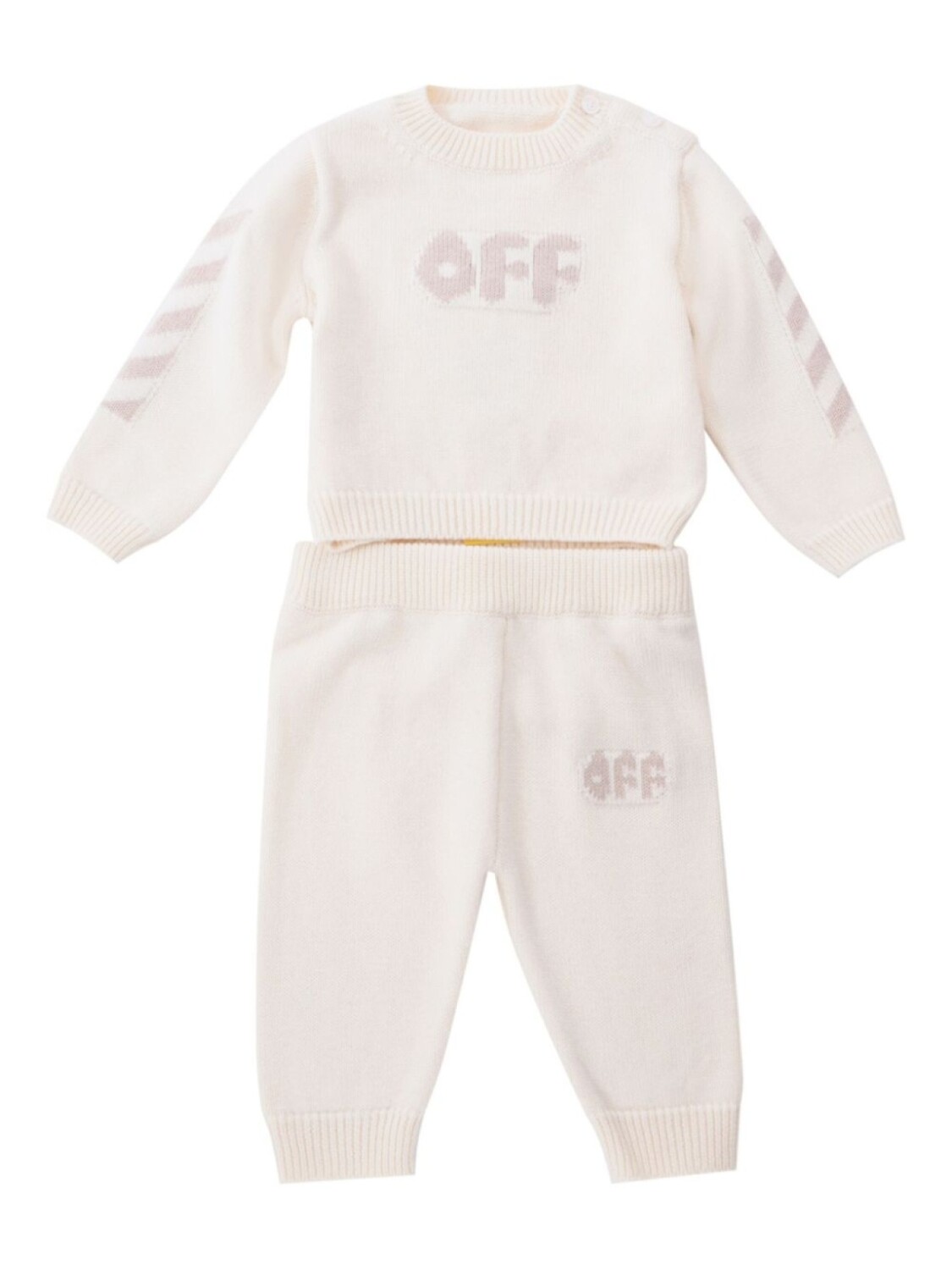 

Комплект брюк с круглым вырезом и логотипом Off-White Kids, нейтральный цвет