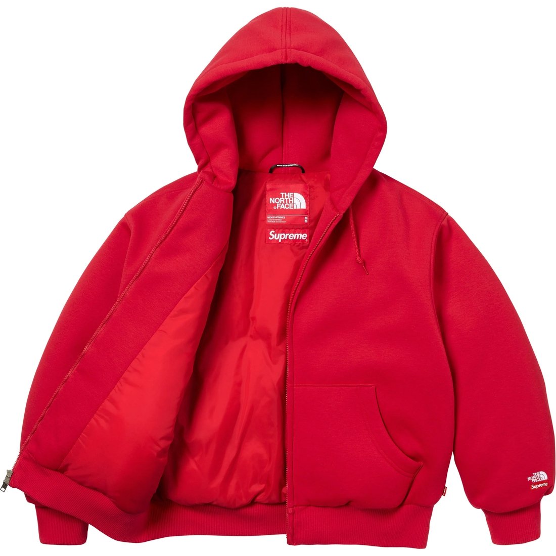 The North Face Down Filled Zip Up Hooded Sweatshirt Supreme, серый/светло-серый — фото 2