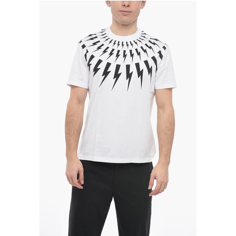 

Футболка облегающего кроя FAIR-ISLE THUNDERBOLT с круглым вырезом Neil Barrett, White