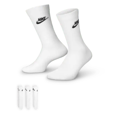 

Носки Nike Sportswear Everyday Essential Crew (3 шт), белый/черный