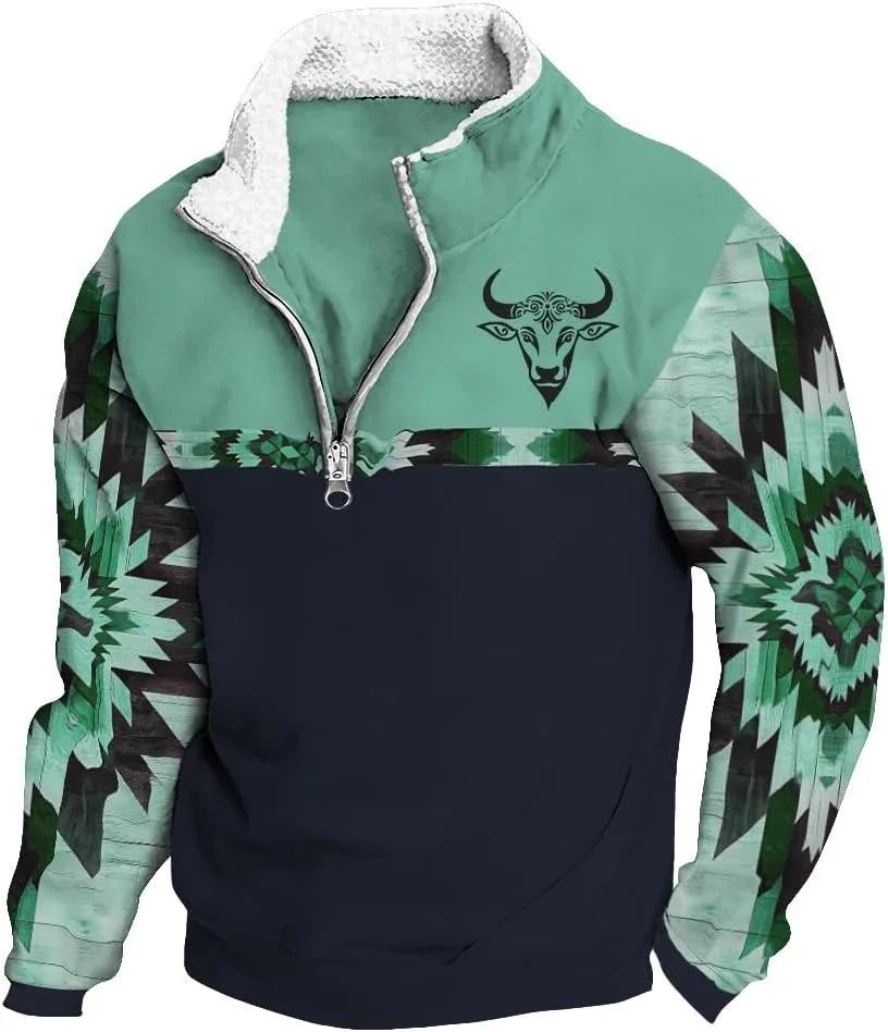 

Мужская флисовая толстовка с капюшоном и принтом Aztec YABTF