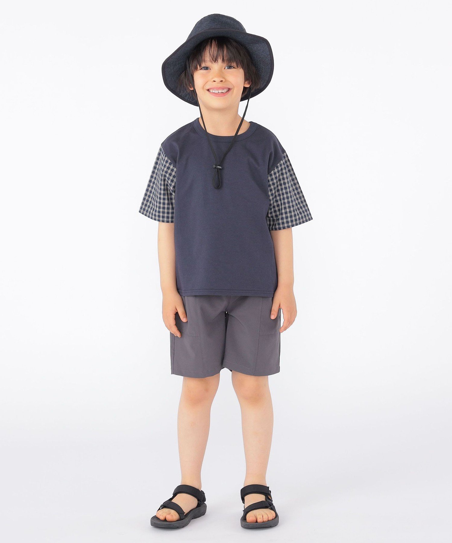 Детская футболка с коротким рукавом в клетку (100-130 см) SHIPS KIDS, Navy — фото 3