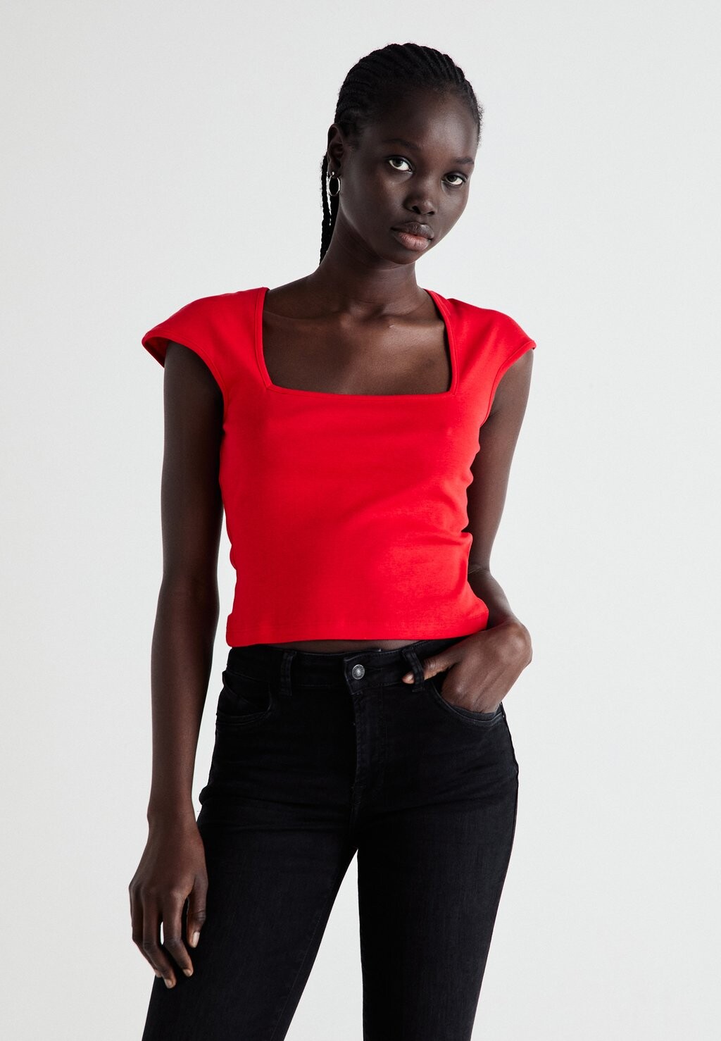 

Футболка NMDORA SQUARE NECK CAPSLEEVE Noisy May, красный