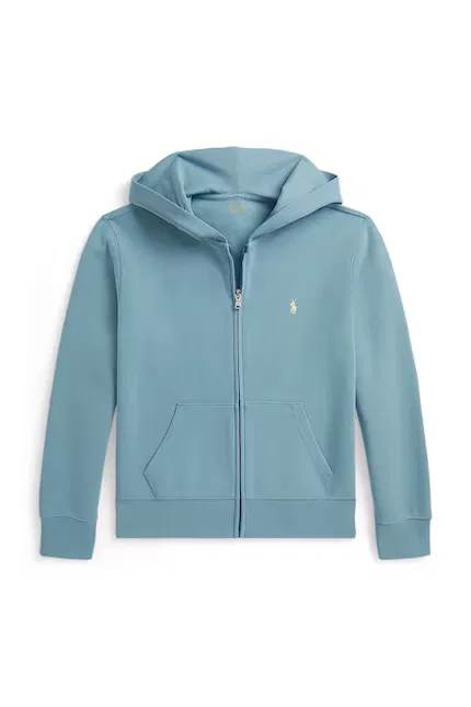 Кофта на молнии с капюшоном хлопок Polo Ralph Lauren, синий
