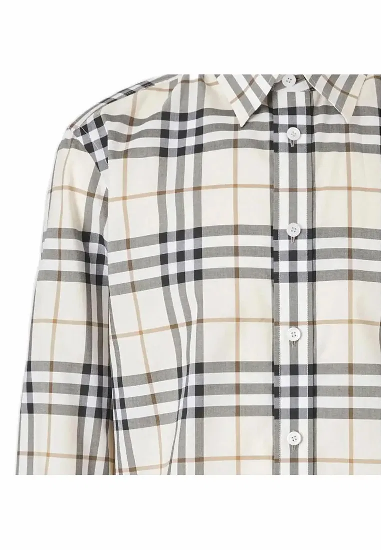 Рубашка Burberry мужская, цвет блокированный белый, модель 81043871 — фото 4