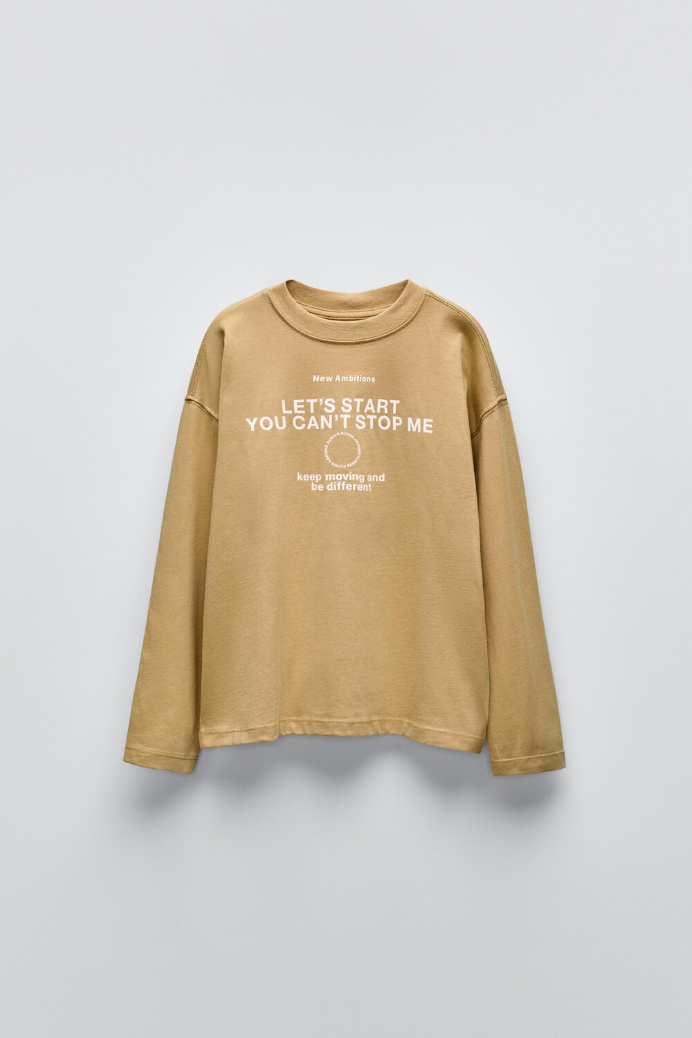 

Футболка с лозунгом ZARA, цвет mustard
