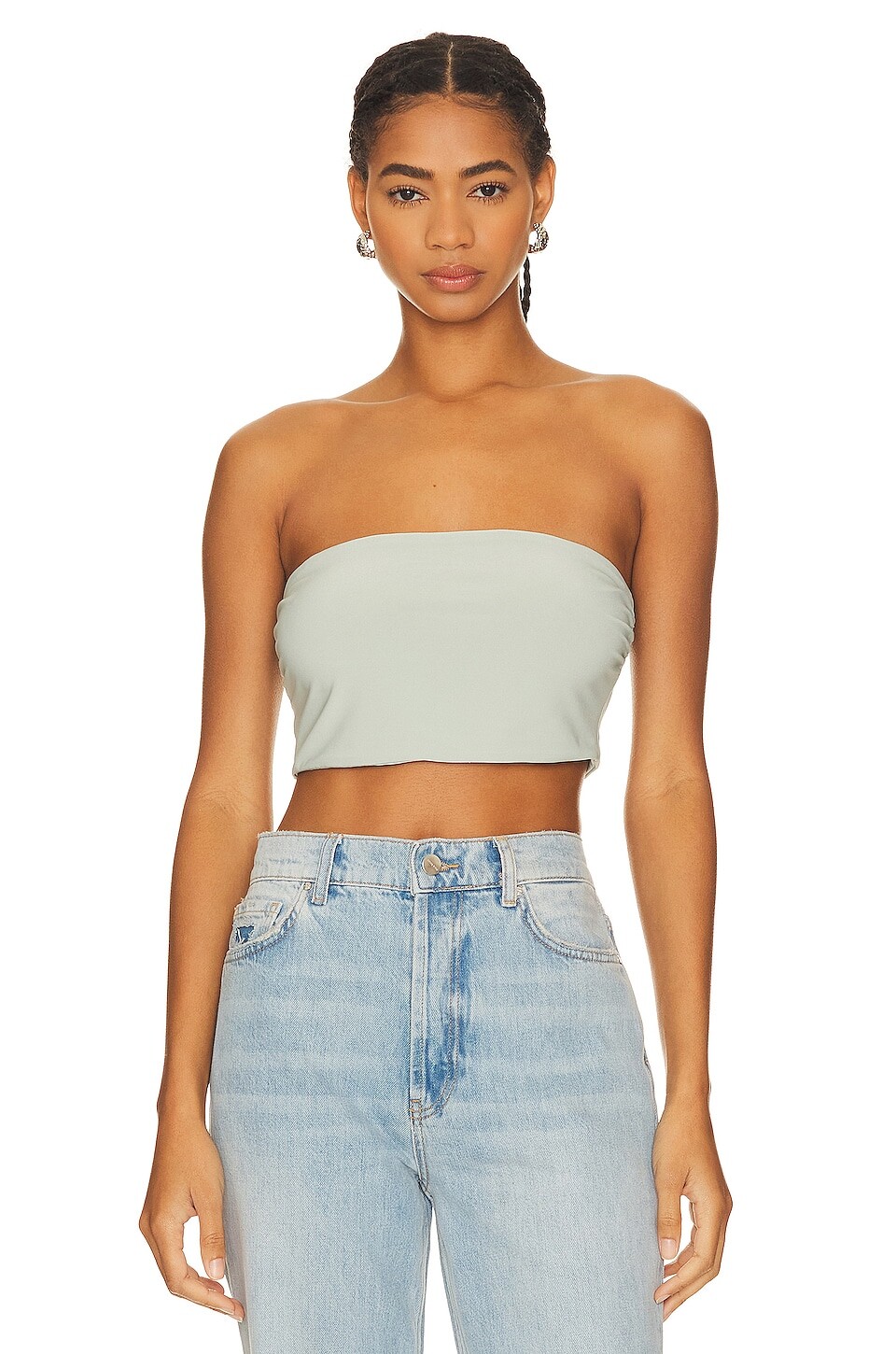 

Топ Norma Kamali Strapless Cropped, цвет Dried Sage