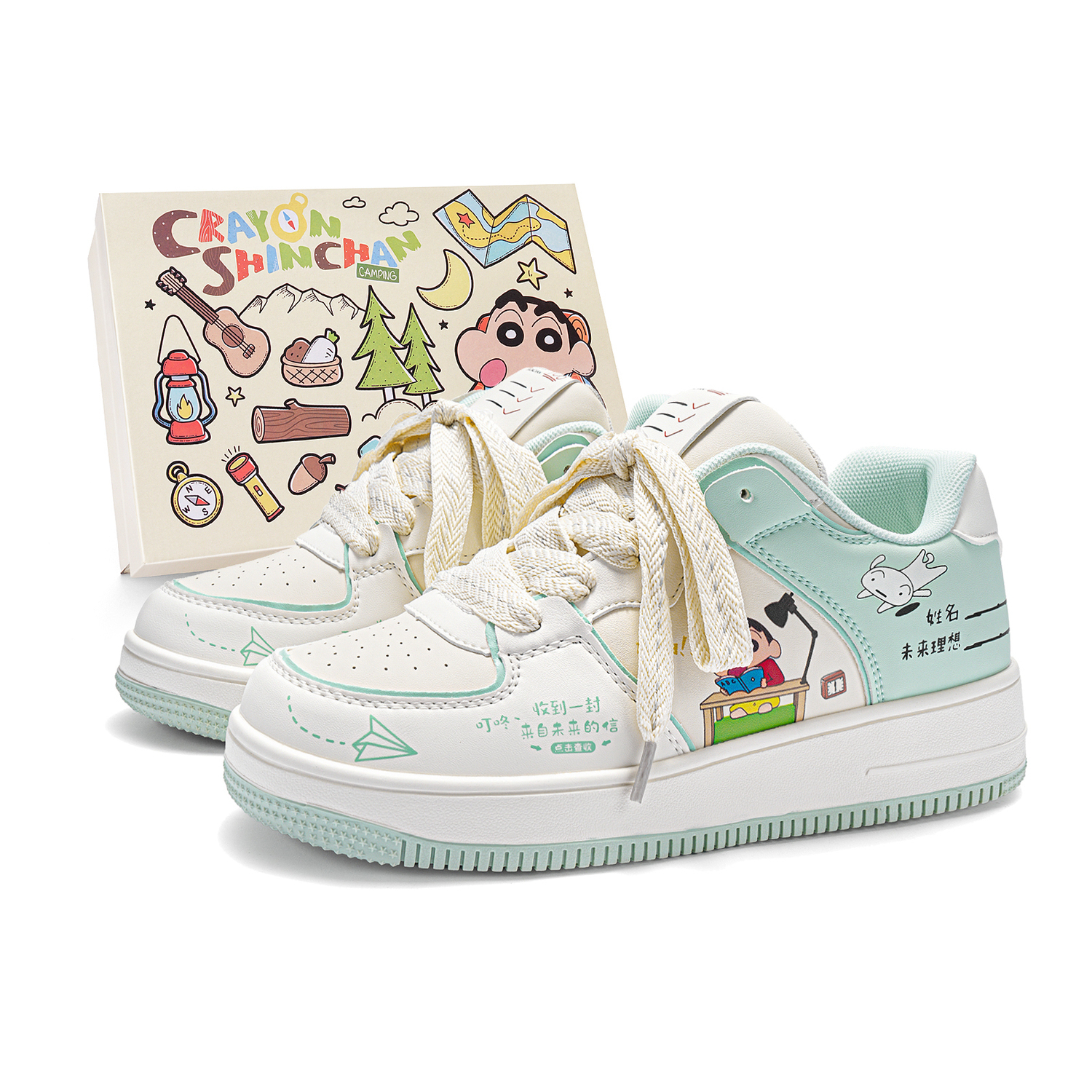 

Crayon Shinchan Кроссовки для скейтбординга Low Top унисекс мятно-зеленые [Rising to The Top], цвет Mint Green[Rising to The Top]