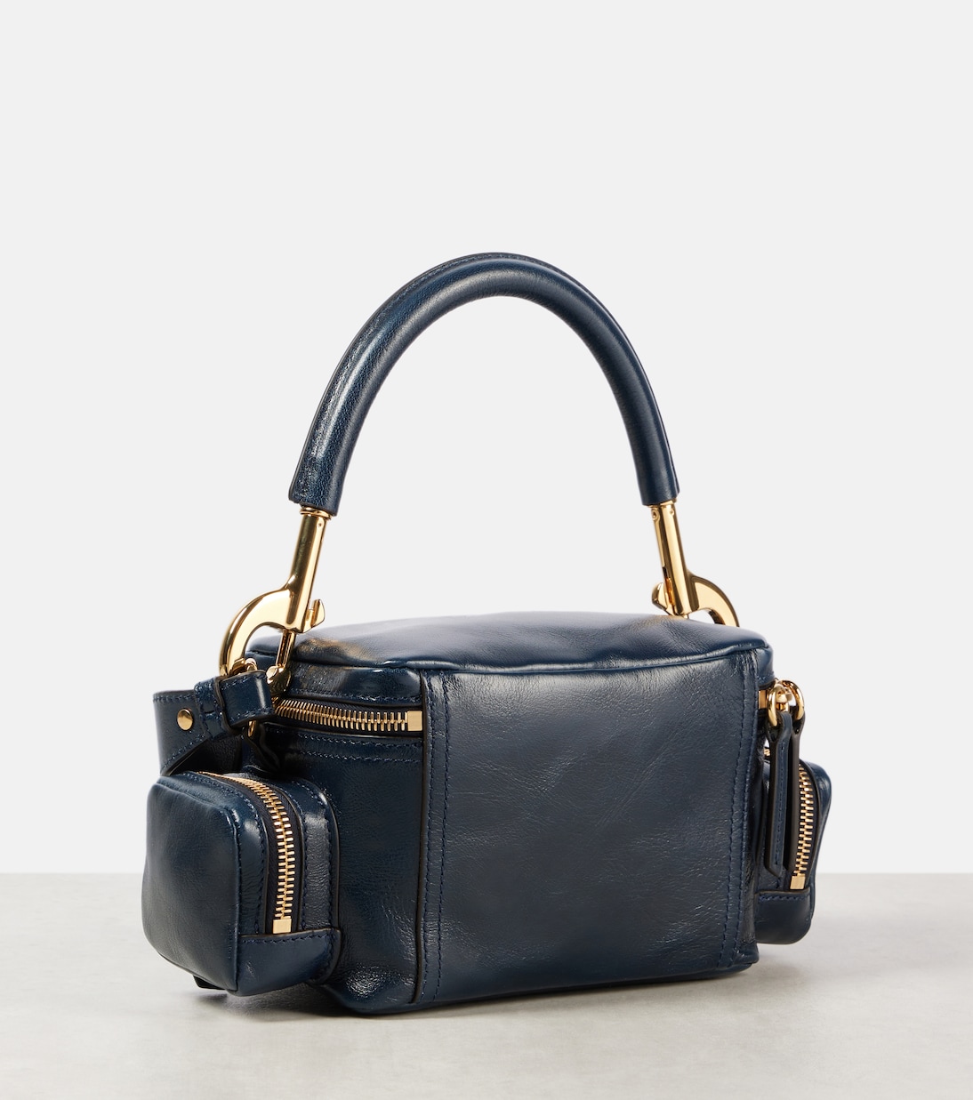 Маленькая кожаная сумка через плечо для камеры Chloé, Evening Blue — фото 4