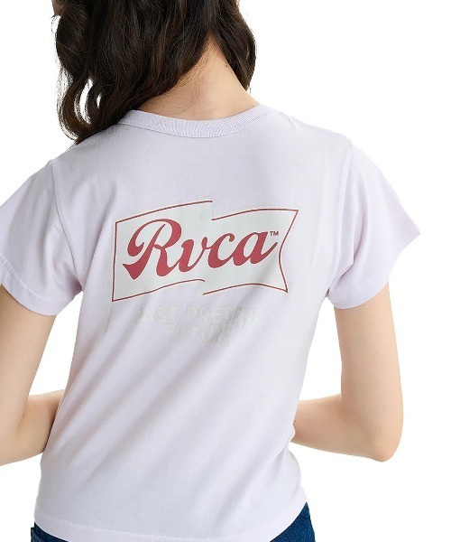 

Женская футболка с коротким рукавом, принтом на спине, модель «Хенли» RVCA, фиолетовый