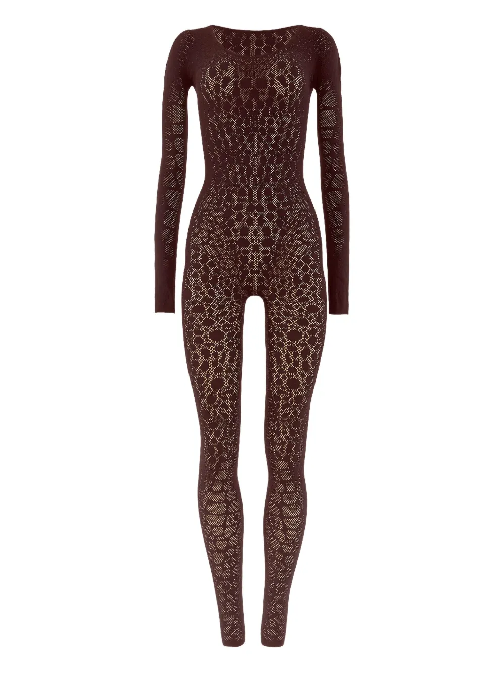 

Комбинезон со змеиным узором Wolford, коричневый