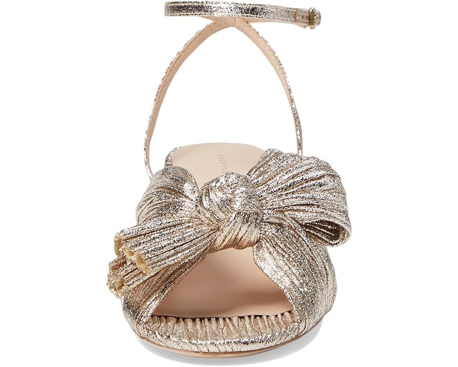 Туфли Loeffler Randall Dahlia Pleated Knot Mule with Ankle Strap, цвет Champagne — фото 2