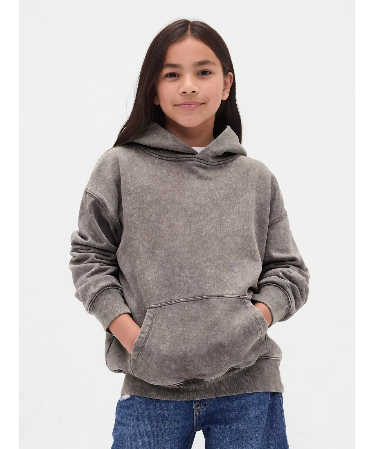 Детская парка Gap Vintage Soft Relaxed с логотипом, серая