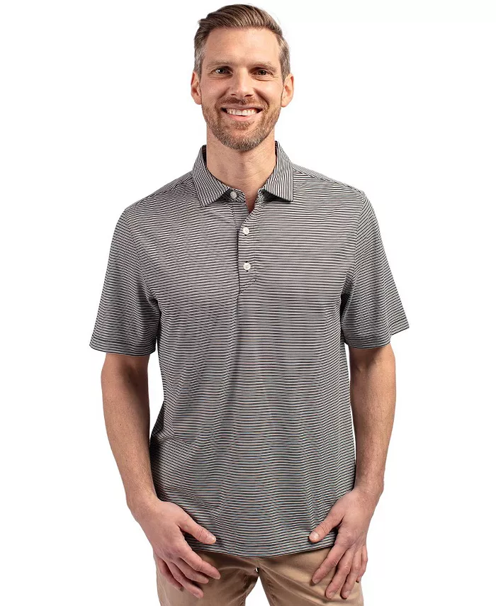 

Футболка-поло мужская Forge Eco Double Stripe Stretch из переработанного материала Cutter & Buck, черный