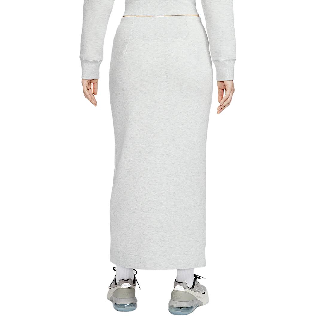 Женская юбка макси Sportswear Tech Fleece Slim Nike, светло-серый/мультиколор/черный — фото 4