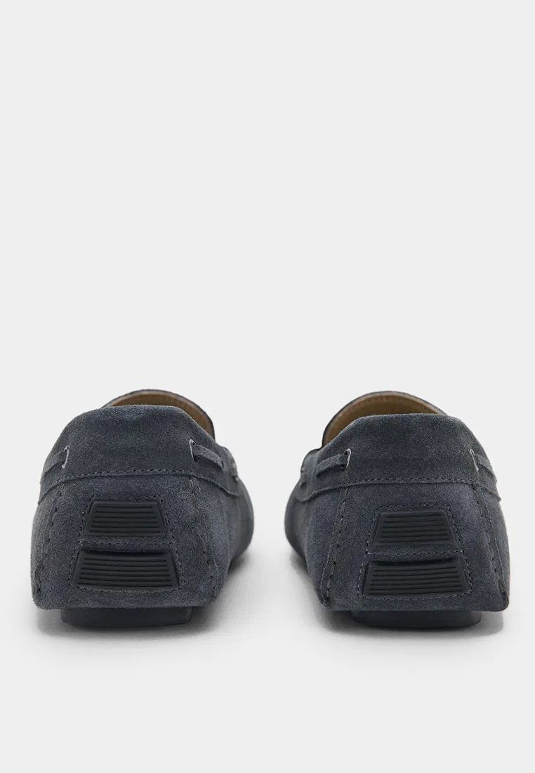 Замшевые мокасины для вождения, Suede Driving Shoes Mango Man, серый — фото 3
