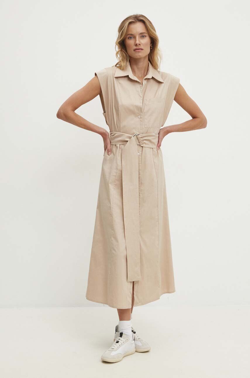 

Хлопковое платье Answear Lab, бежевый