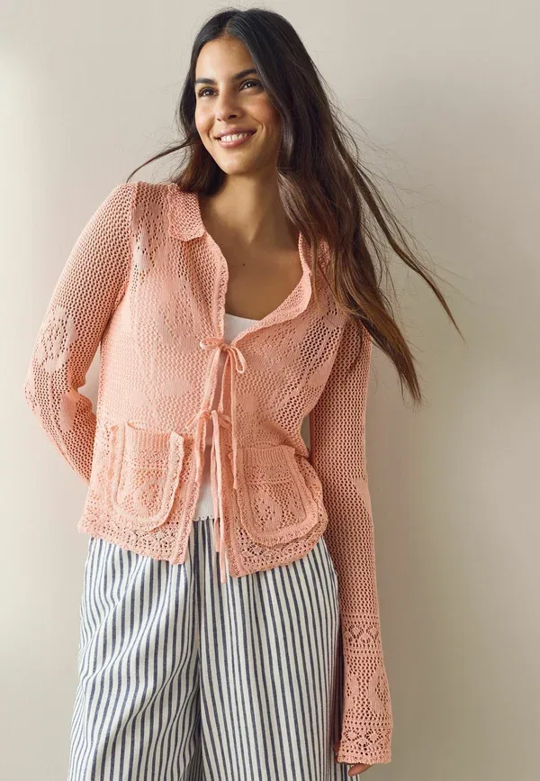 Кардиган Next, blush pink floral, нежно-розовый с цветочным принтом