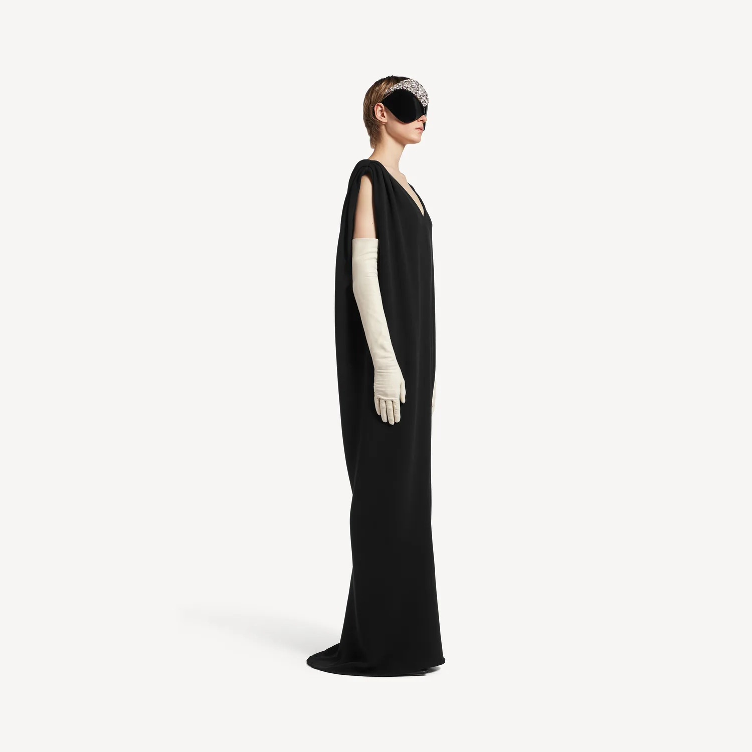 BALENCIAGA Женское длинное мешковатое платье черного цвета — фото 3