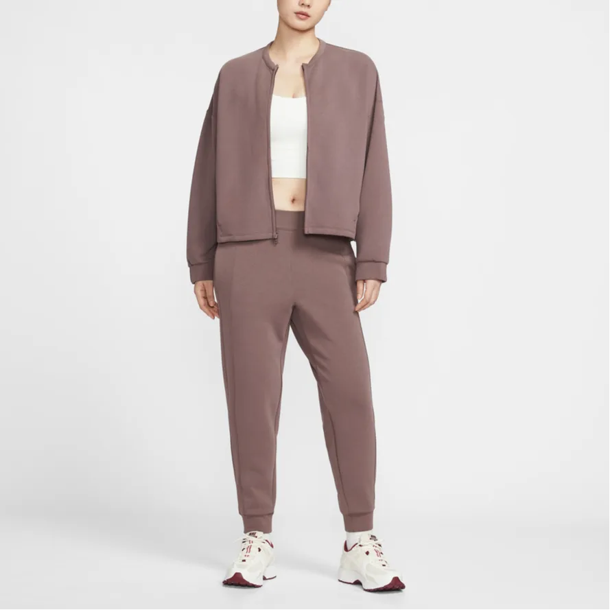 Nike Куртка женская темно-коричневая с круглым вырезом — фото 3