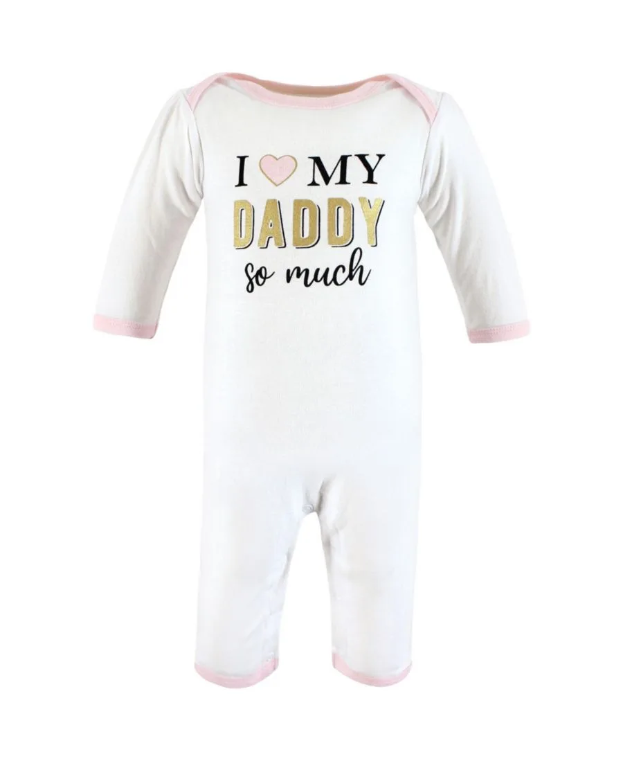 Мягкий хлопковый комбинезон для девочек Hudson Baby, Daddys Princess — фото 4