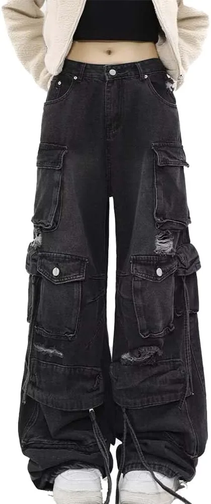 

Женские багги карго джинсы Y2k с низкой посадкой jupkem