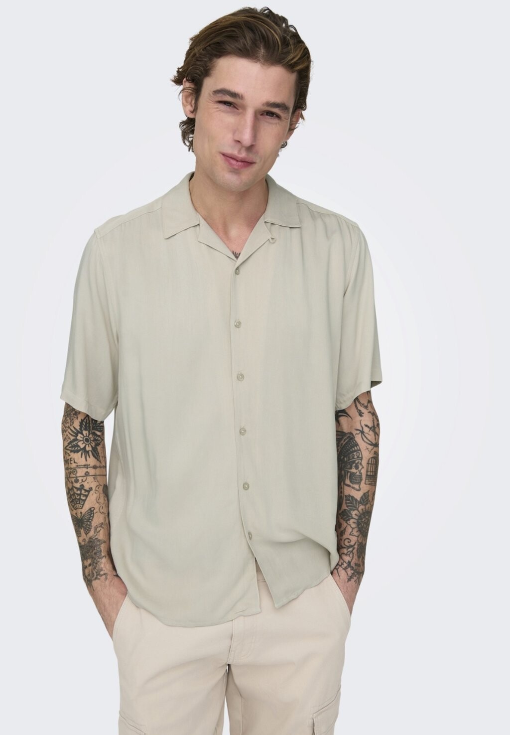 

Рубашка ONSDASH LIFE SOLID Only & Sons, светло-серый