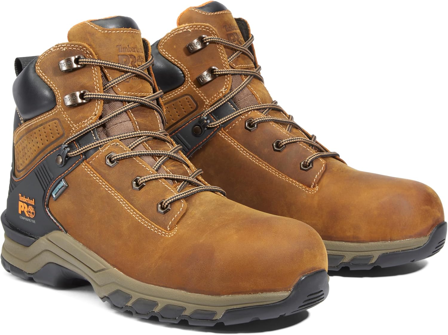 Timberland PRO мужские промышленные рабочие ботинки Hypercharge 6 Inch с композитным защитным носком и водонепроницаемостью, Brown Distressed-2024 New — фото 2