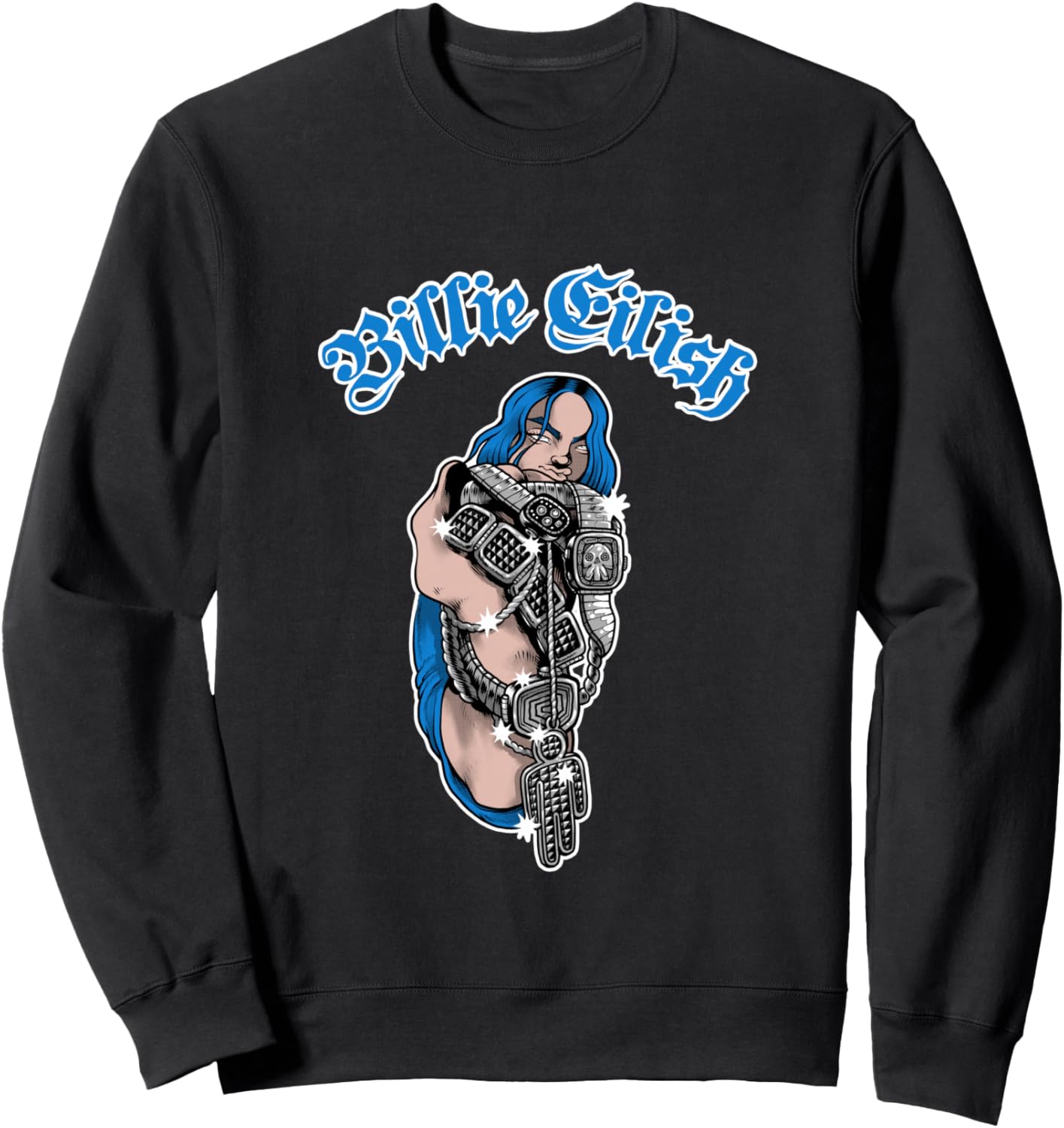 

Официальная блестящая толстовка Билли Айлиш, черная Billie Eilish, Черный, Официальная блестящая толстовка Билли Айлиш, черная Billie Eilish