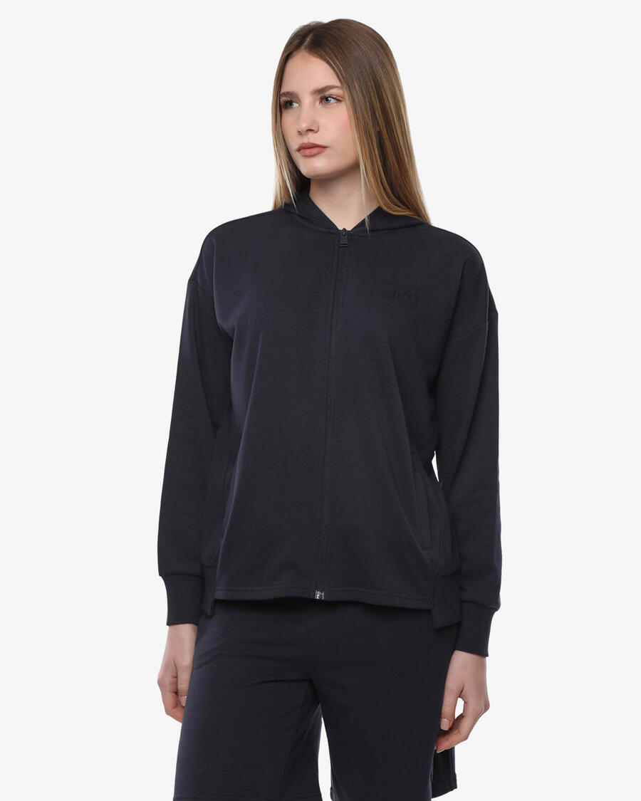 

JAKED Женская синтетическая толстовка темно-синего цвета для фитнеса