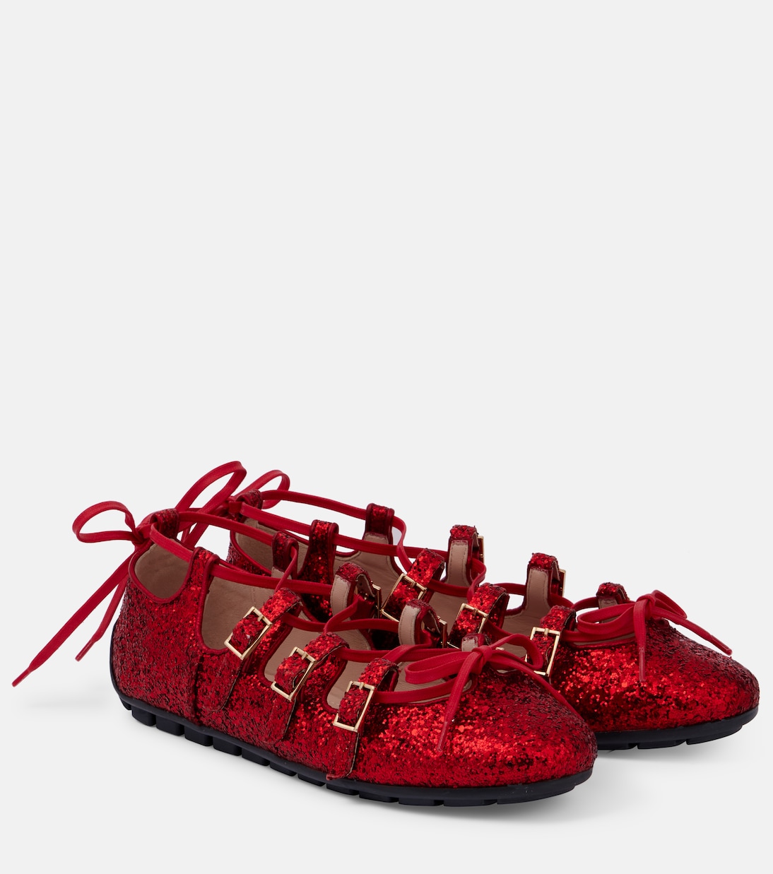 Балетки Ghillie с блестками Simone Rocha, красный