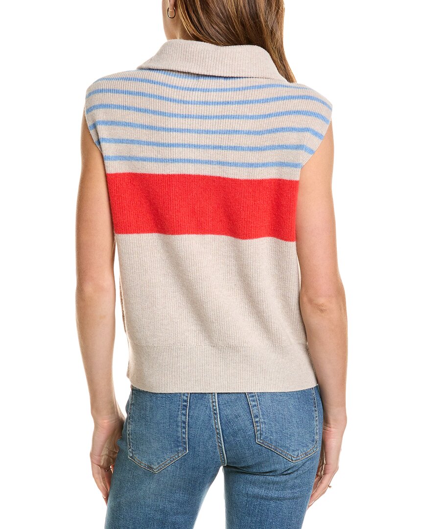 

Жилет Monrow Stripe из смеси шерсти и кашемира с застежкой-молнией на 1/2, коричневый