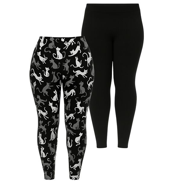 

Женские леггинсы с кошками на Хэллоуин, 2 шт Wm Fashion, Black