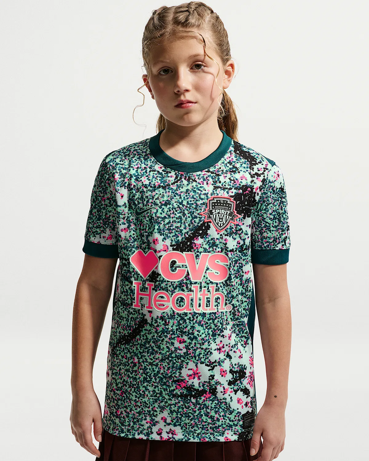Большие детские Nike Dri-FIT Реплика Джерси Washington Spirit Stadium Edition, Enamel Green